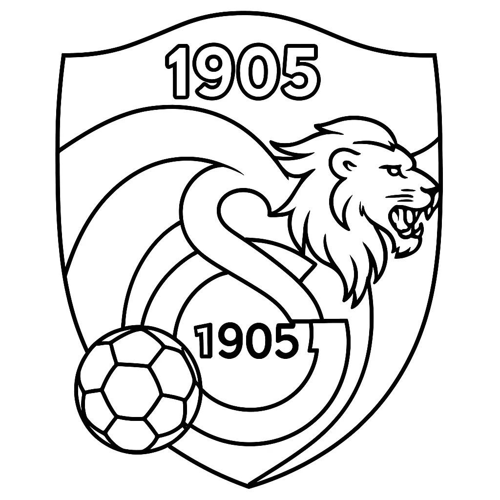 Galatasaray Arma Aslan ve Futbol Topu boyama sayfası