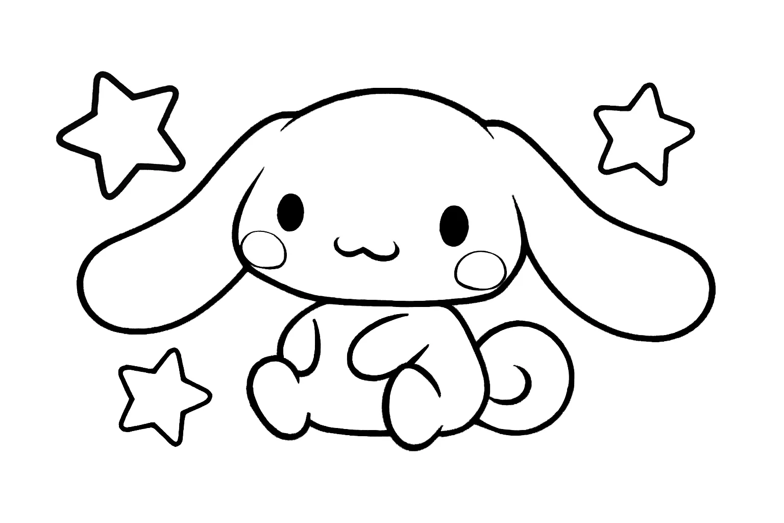 Cinnamoroll Yıldızlarla Birlikte boyama sayfası