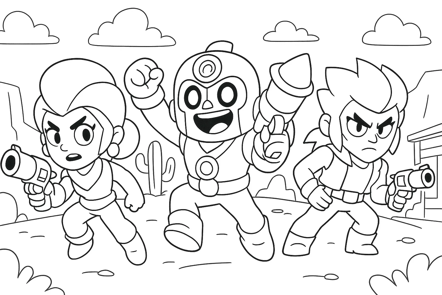 Brawl Stars Vahşi Batı boyama sayfası