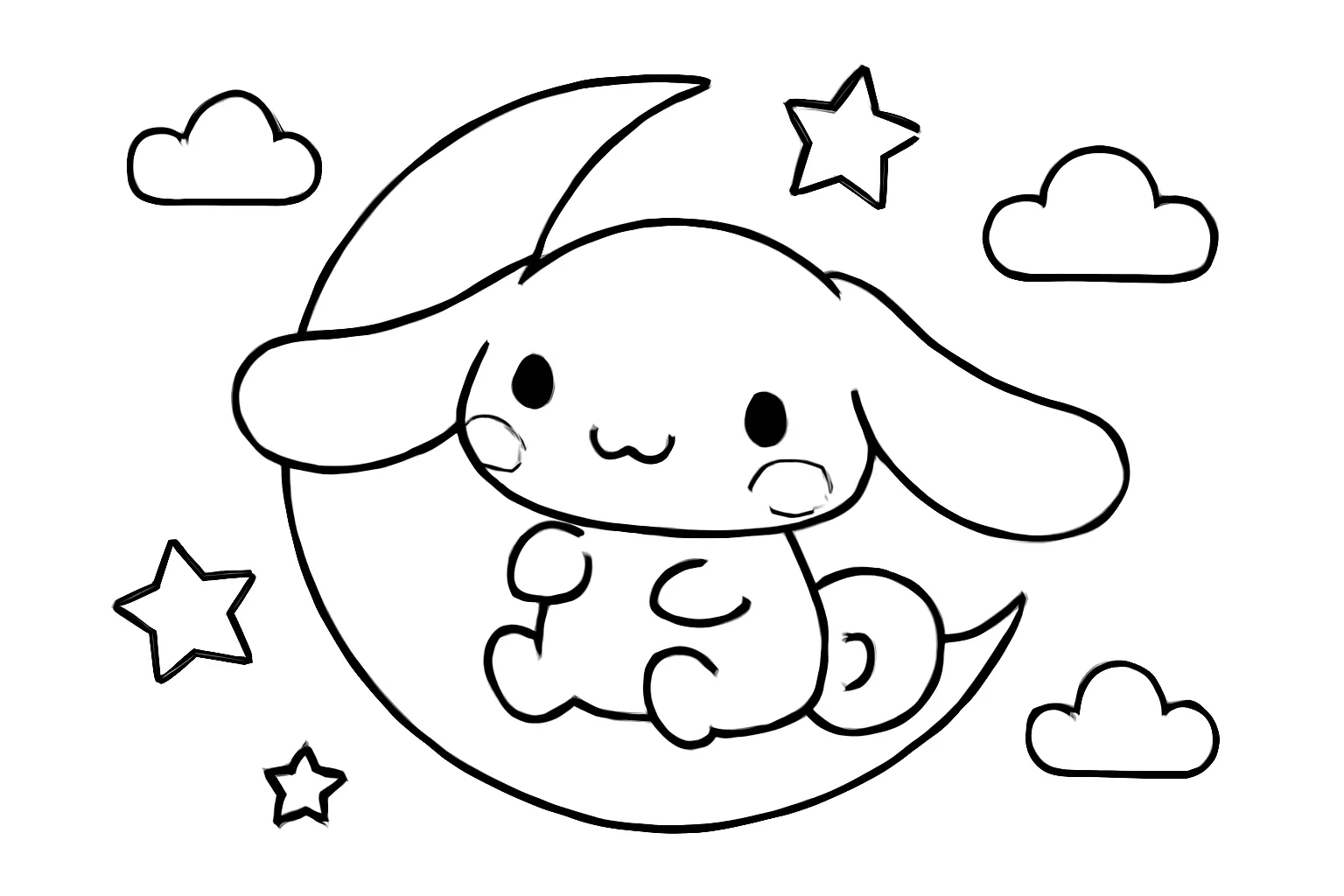 Cinnamoroll Ayın Üzerinde boyama sayfası